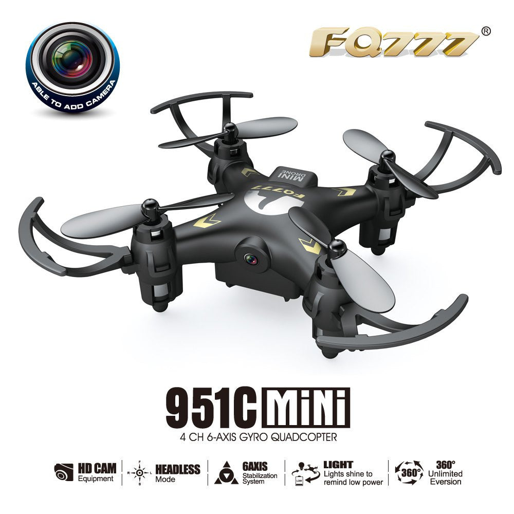 FQ777 951C 2.4G 4CH 6-Axis Gyro 0.3MP Camera RTF RC Quadcopter Drone Toy