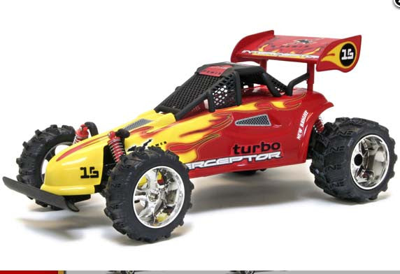 New Bright RC Full Function Pro Dirt Interceptor Buggy 1:14- 6 Volt Battery Yellow/Red = Refurbsihed